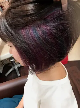 ミディアム カラー 岩谷/ブリーチ 🪽透明感カラーのヘアスタイル
