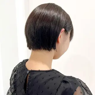 ショート カラー ボブパーマ/縮毛矯正 /かわいい/せき🫧のヘアスタイル