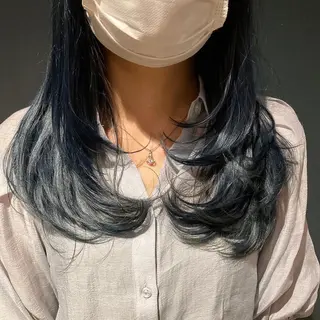 セミロング カラー スキバサミを使わない カット🌼唯🌼のヘアスタイル