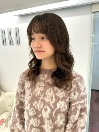 ロング パーマ デジタルパーマ 🌀ボブ　萩原　龍のヘアスタイル