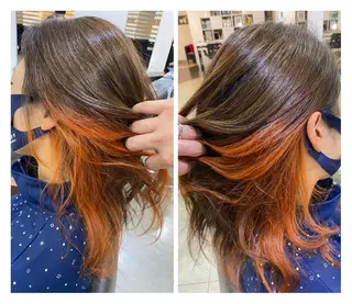 セミロング カラー ヘアアレンジ 烏山 達也のヘアスタイル