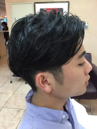 ショート パーマ メンズ 縮毛矯正×髪質改善 店長　DAITOのヘアスタイル