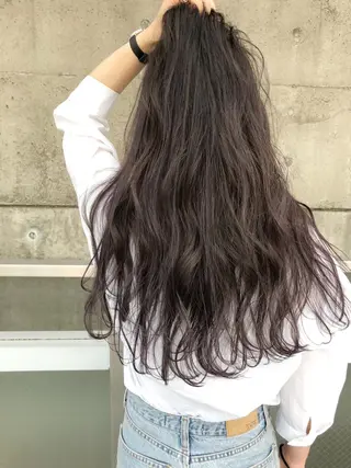 ロング 顔まわり／髪質改 善／白髪ぼかし／中山のヘアスタイル