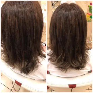 セミロング カラー 斎藤 彩香のヘアスタイル