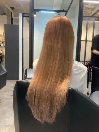セミロング カラー ✨最安値✨エクステ カラー🌼つきな🌼のヘアスタイル