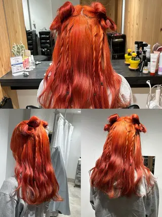 ロング カラー スキバサミを使わない カット🌼唯🌼のヘアスタイル