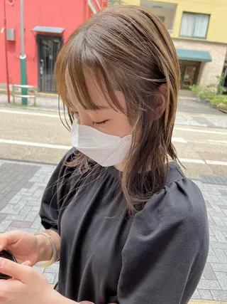 セミロング カラー ヘアアレンジ 溝口 ひなこのマツエク・マツパデザイン