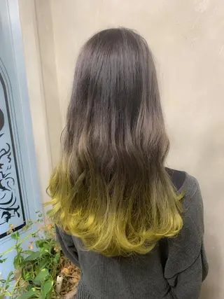 ロング カラー パーマ 🌈髪質改善💕 縮毛矯正✨青木まで✨のヘアスタイル