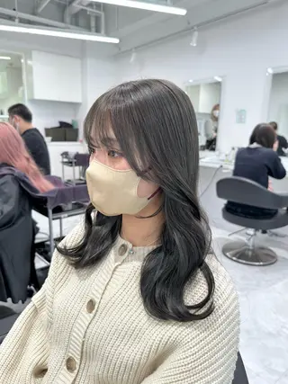 セミロング カラー 韓国ヘア🇰🇷🎀 みきのヘアスタイル