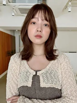 ミディアム カラー お悩み解決縮毛矯正 レイヤー達人柴崎大樹のヘアスタイル