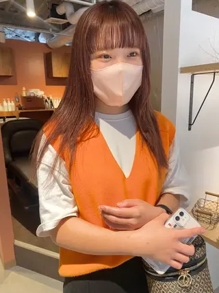 セミロング カラー mei|顔まわり ×透明感カラーのヘアスタイル