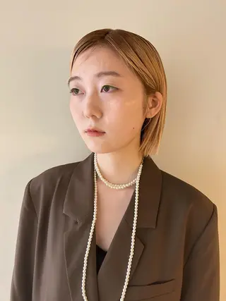 ミディアム カラー 薄暮 マツイ　レンのヘアスタイル