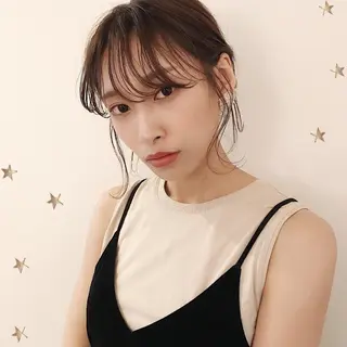 ミディアム カラー 市川 千夏のヘアスタイル