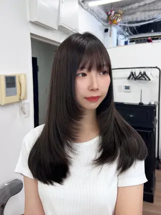 セミロング カラー 渋谷レイヤーカット❌ 縮毛矯正専門/武田涼のヘアスタイル