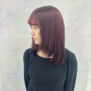 ミディアム カラー 🥀YUIHA🥀 テザインカラー♥のヘアスタイル