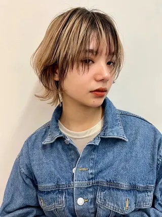 ショート パーマ ヘアアレンジ メンズ キッズ ネイル マツエク・マツパ アイブロウ ウルフレイヤーカット /チヒロのヘアスタイル