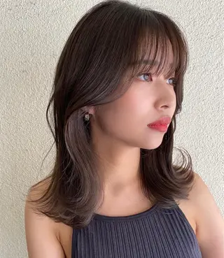 ミディアム カラー Pia ツボイ ケイタのヘアスタイル