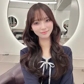 ロング カラー 韓国ヘア/透明感 カラー🤍yukaのヘアスタイル