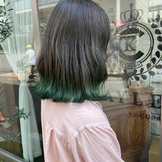 ミディアム カラー ヘアアレンジ 🧡梅田ハイトーン カラー🧡runaのヘアスタイル