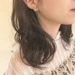 ミディアム カラー パーマ 宮澤 タケル ミディアムヘアのヘアスタイル