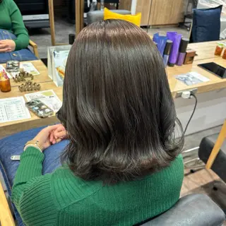 カラー 艶感カラー/オリーブ アレンジ：♡のヘアスタイル