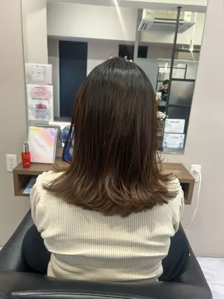 ミディアム カラー 骨格/顔型/伏見/ 佐藤 里菜のヘアスタイル