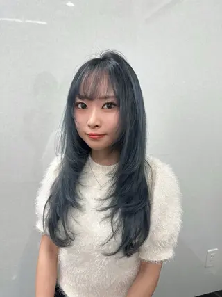 ロング カラー ウルフ&レイヤー特化 まとまる美髪矯正のヘアスタイル