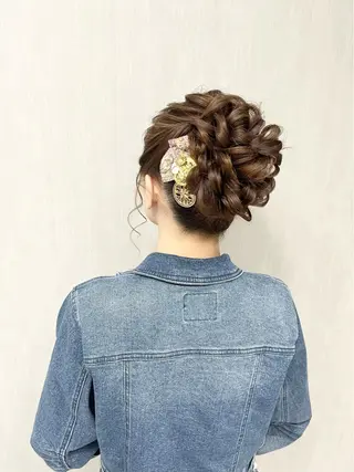 ミディアム ヘアアレンジ ヘアセット専門店 Rのヘアスタイル