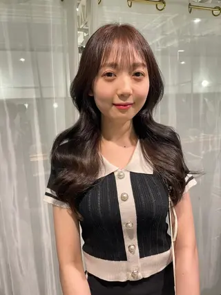 ロング 韓国風🤍 イワサキ　リコ🍒のヘアスタイル