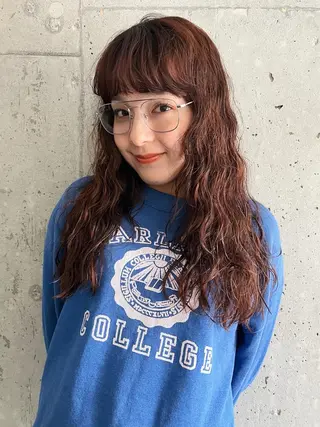 ロング パーマ 暖色/パーマ 🌼クニトウメイのヘアスタイル