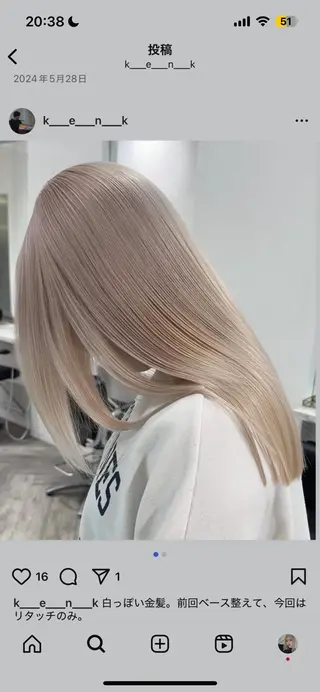 セミロング カラー Sanaダブルカラー ✨️パルコ徒歩1分のヘアスタイル