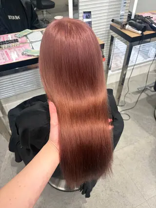 ロング カラー 💗愛され暖色💗 ピンク/レッド💗のヘアスタイル