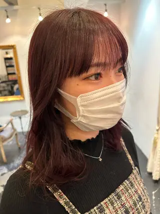 ミディアム NATSUKI😸 ‪✂︎‬南森町美容室のヘアスタイル