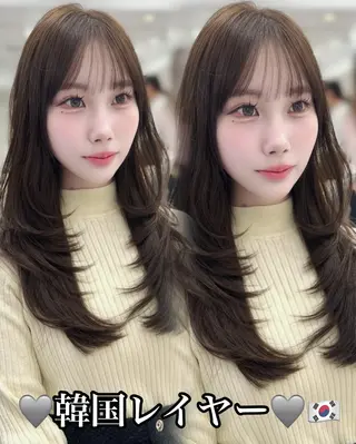 ロング カラー 韓国ヘア/レイヤー カット/✨髪質改善のヘアスタイル