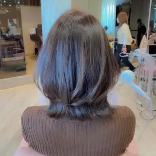 ミディアム カラー 顔まわりカット🌟 くびれヘア/寺門遥輝のヘアスタイル