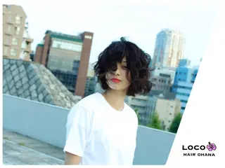 ミディアム パーマ 榎本 稔久のヘアスタイル