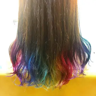 セミロング カラー 原宿サロン代表 デザインカラー伊藤卓のヘアスタイル
