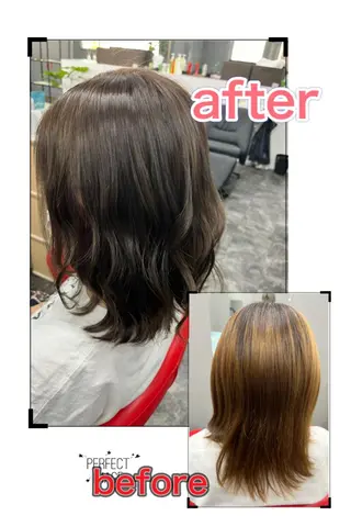 ミディアム カラー 池田 成秀のヘアスタイル