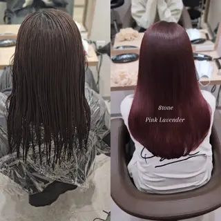 セミロング カラー 縮毛矯正をしている人 のためのカラーのヘアスタイル