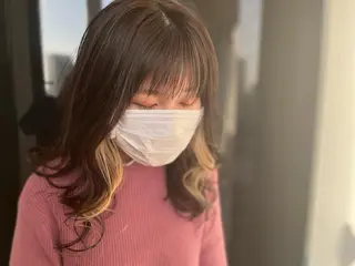 ミディアム カラー ヘアカラー&縮毛矯正 STAR☆RIVERのヘアスタイル