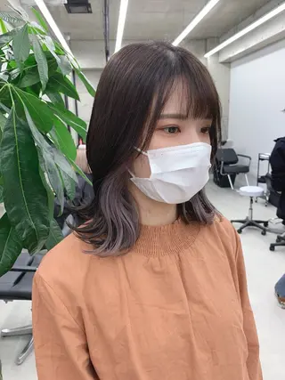 ミディアム カラー 齋藤 梨乃のヘアスタイル