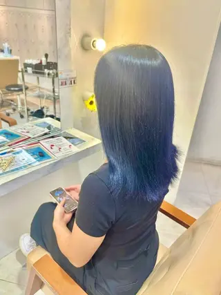 セミロング カラー 畑中 夢のヘアスタイル