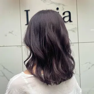 セミロング カラー パーマ ヘアアレンジ 新宿⌇韓国風ヘア ⌇透明感カラーのヘアスタイル