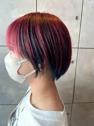 ミディアム カラー ヘアアレンジ 🌈インナーカラー ‘ショウマ’🌈のヘアスタイル