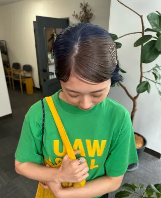 ミディアム カラー 市川 蘭のヘアスタイル