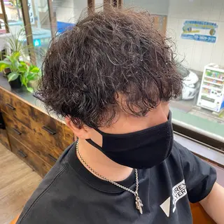 ショート パーマ メンズ 上石神井メンズパーマ 飯田徹のヘアスタイル