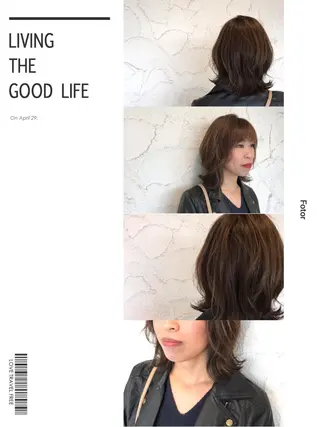 ミディアム カラー Jill franc _ ayanoのヘアスタイル