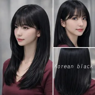 セミロング カラー 韓国風レイヤー/ 艶カラー竹内貫のヘアスタイル