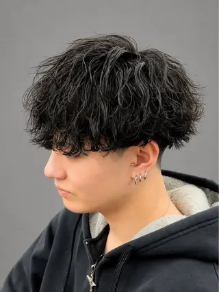 ショート カラー パーマ ヘアアレンジ メンズ キッズ ⚡️モデル募集⚡️/ メンズヘア 秀平のヘアスタイル