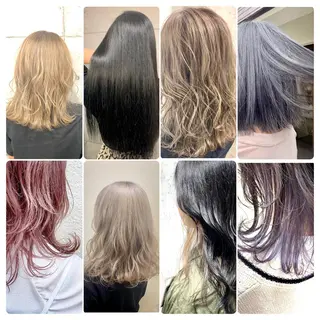 ミディアム カラー パーマ ヘアアレンジ メンズ キッズ ネイル マツエク・マツパ 切りっぱなしヘアボブ ミディアムヘアRYOのヘアスタイル